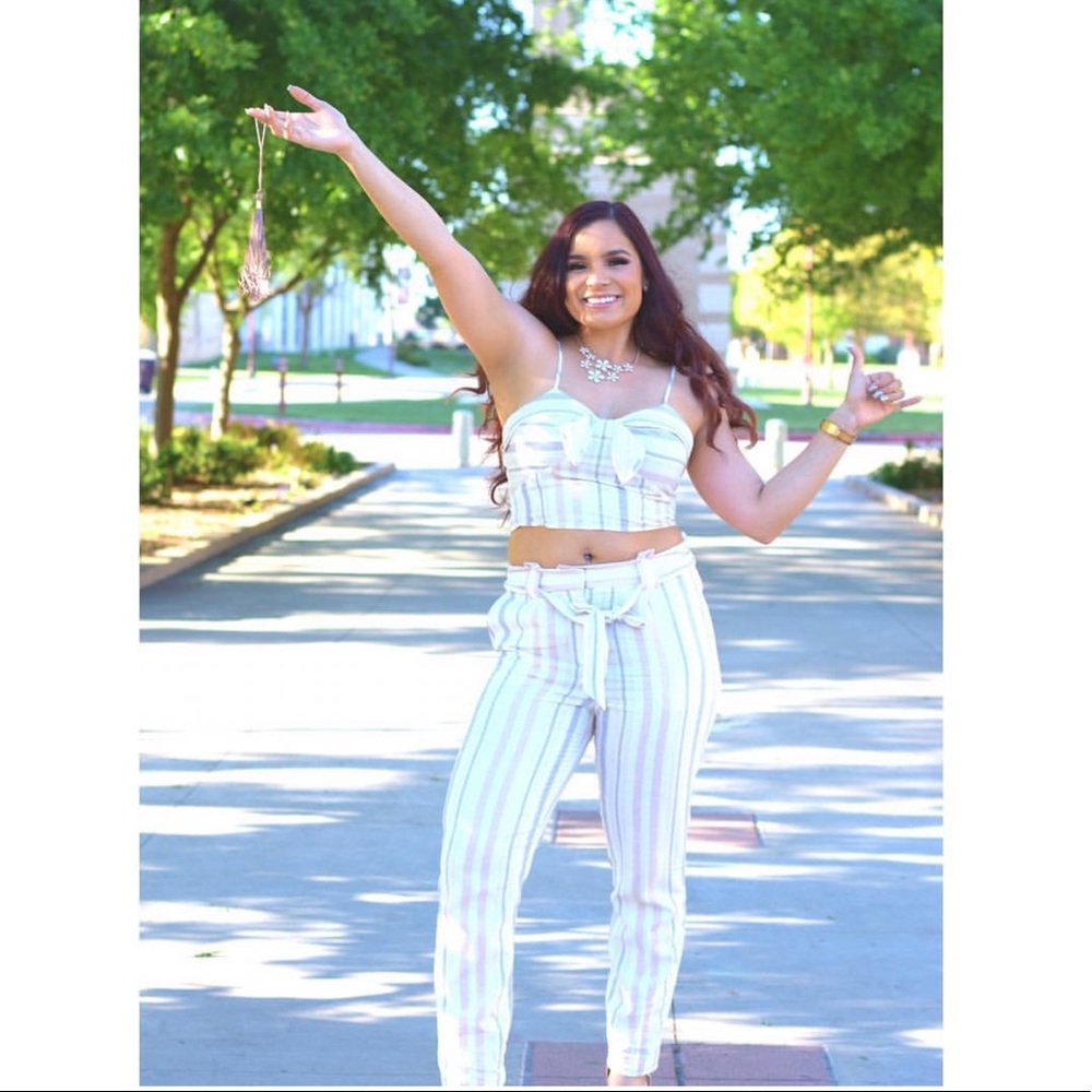 2-piece set: Crop top & pants with bow